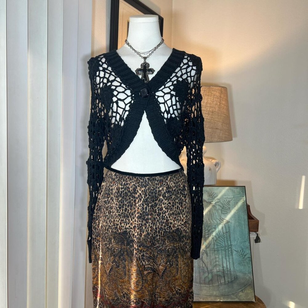 Romy Grunge Crochet Knit Cardigan